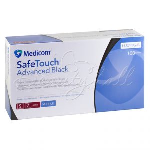 Перчатки нитриловые размер S черные Medicom