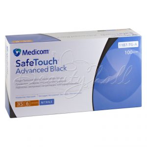Перчатки нитриловые размер XS черные Medicom