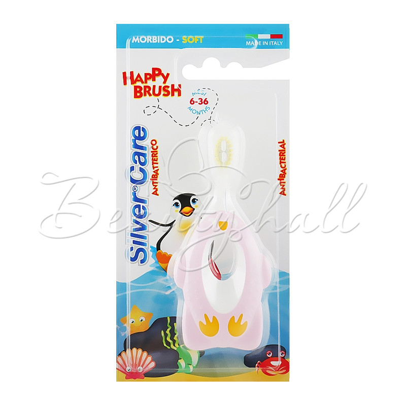 8009315006587 654 Дитяча зубна щітка «Silver Care Happy Brush» м’яка 636 місяців (рожевий)