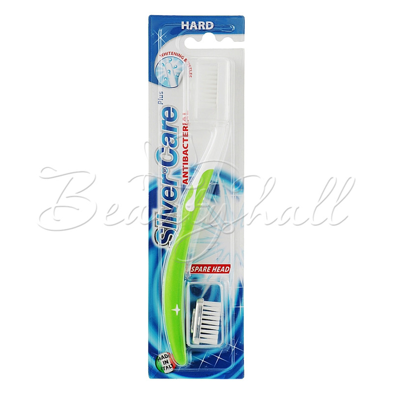 8009315043384 4338 Зубна щітка «Silver Care Plus» жорстка зі змінною голівкою (зелений)