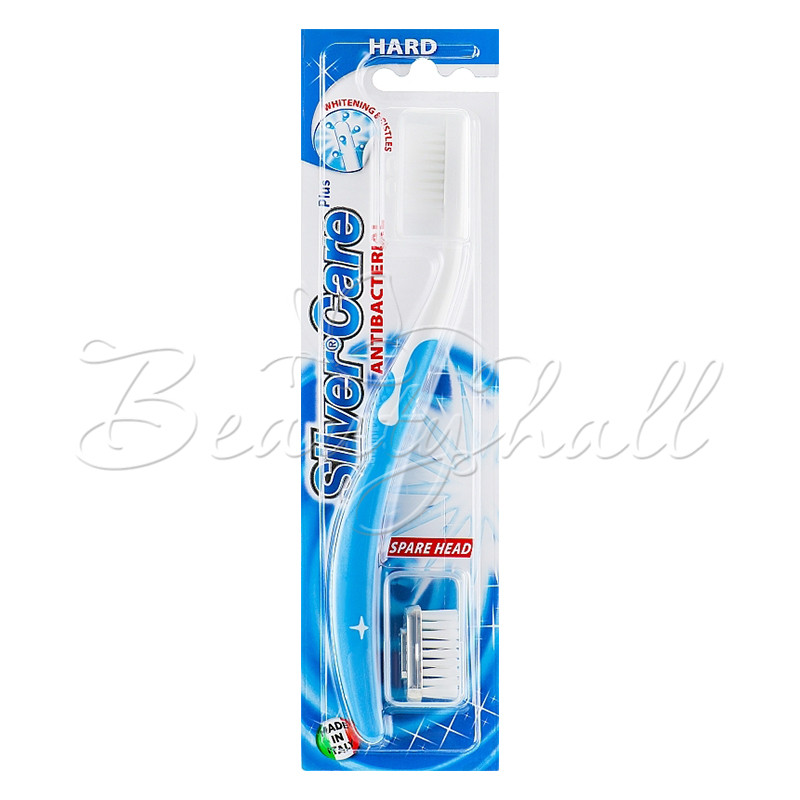 8009315043414 4338 Зубна щітка «Silver Care Plus» жорстка зі змінною голівкою (блакитний)