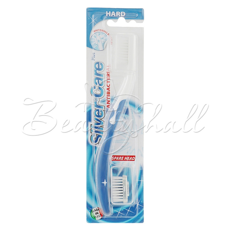 8009315043421 4338 Зубна щітка «Silver Care Plus» жорстка зі змінною голівкою (синій)