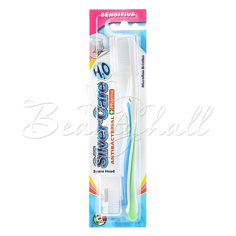 8009315063801 6378 Зубна щітка «Silver Care H2O» для чутливих зубів зі змінною голівкою (зелений)