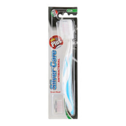 8009315069742 4736 Зубна щітка «Silver Care Plus NEW» м’яка зі змінною голівкою (блакитний)