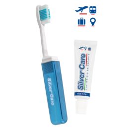 1400 Набір Silver Care "Travel" дорожний, щітка середньої жорсткості + зубна паста відбілювальна 20мл.